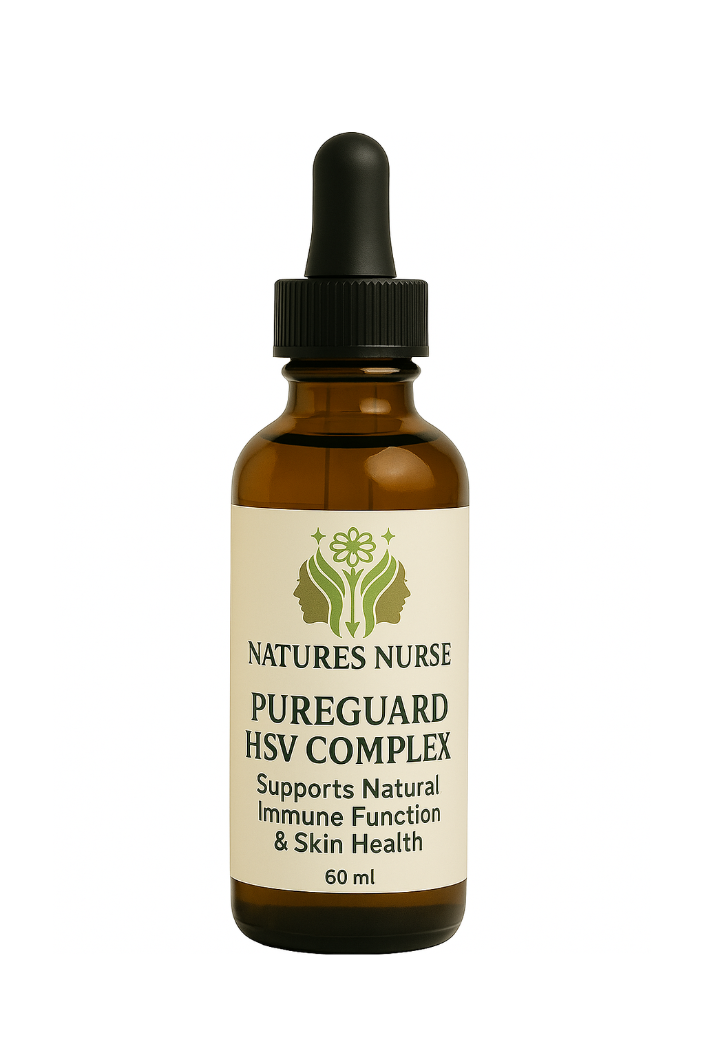 Front view of PureGuard HSV Complex Herbal Oil – plant-based immune and skin support